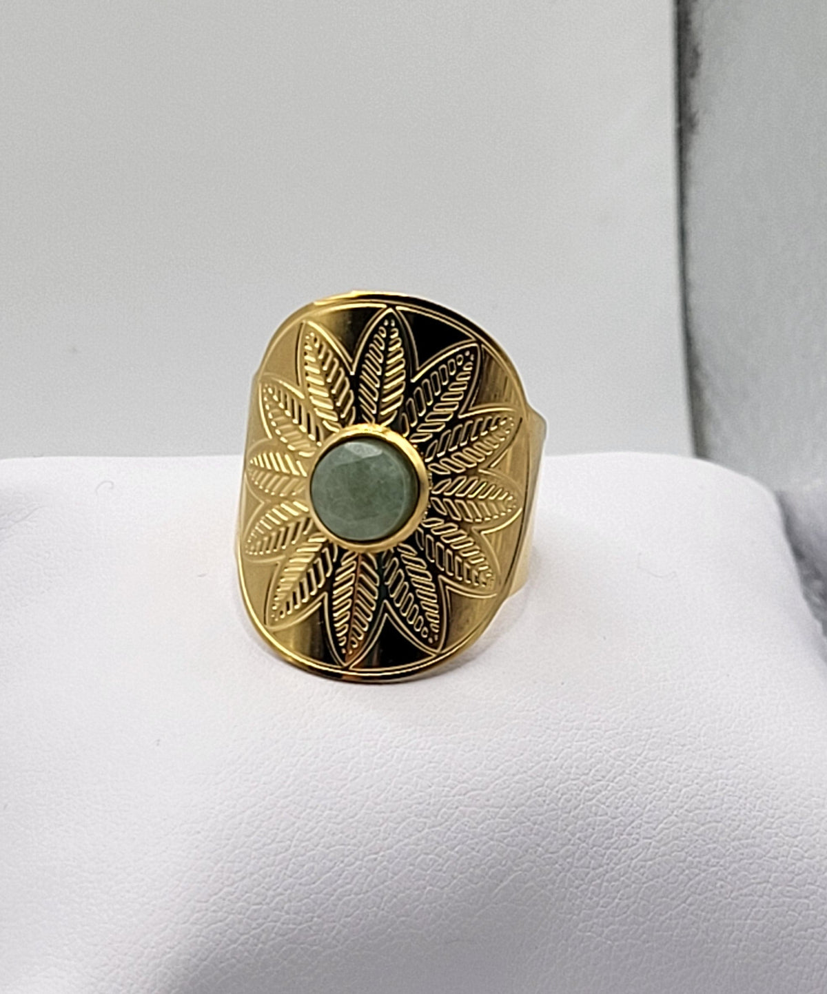 Bague large au style Ethnique - Pierre Aventurine