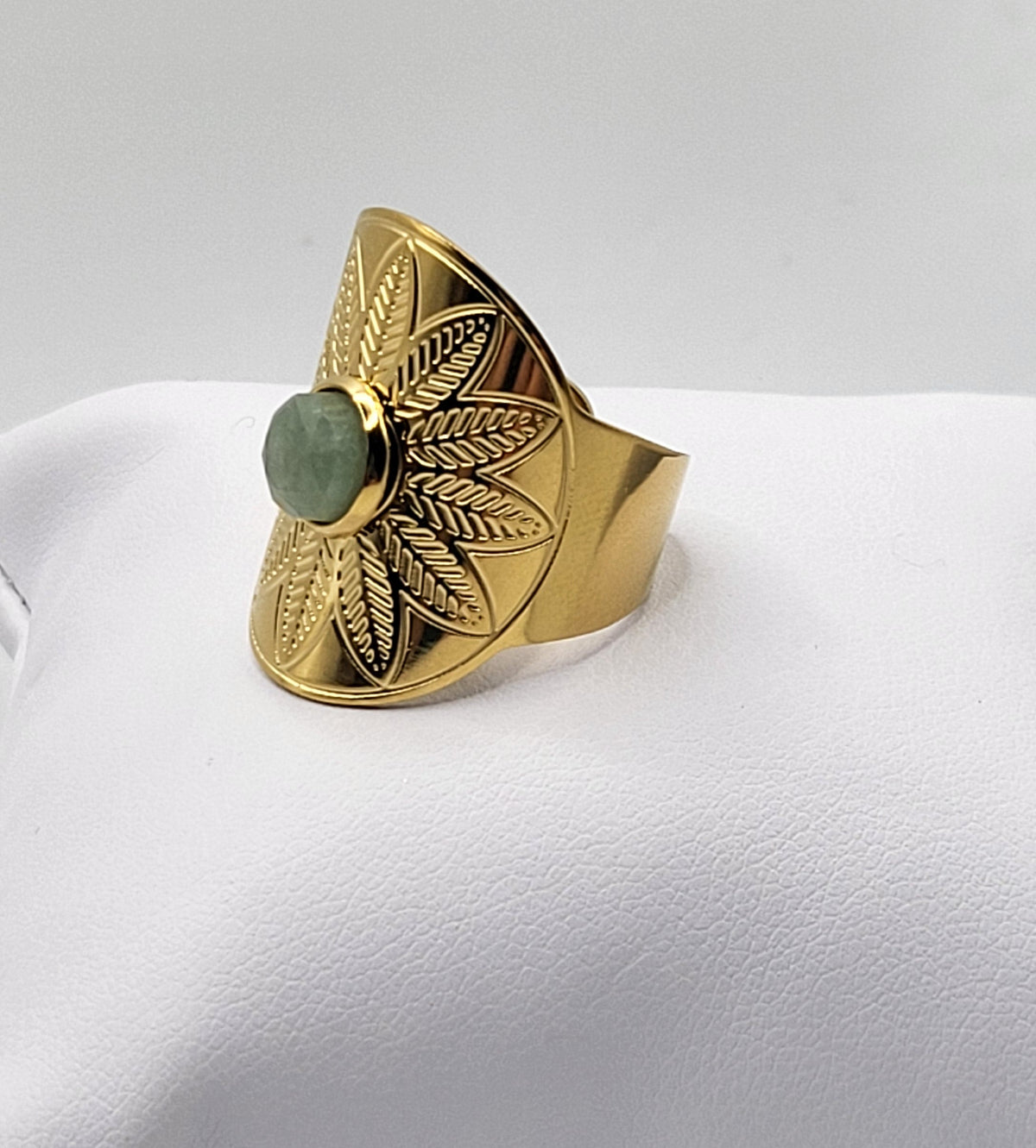Bague large au style Ethnique - Pierre Aventurine