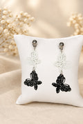Boucles d’oreilles légères Papillons blanc et noir