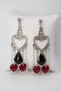Boucles d’oreilles pendantes Cœurs et Gouttes avec cristaux Swarovski – Acier inoxydable 316L