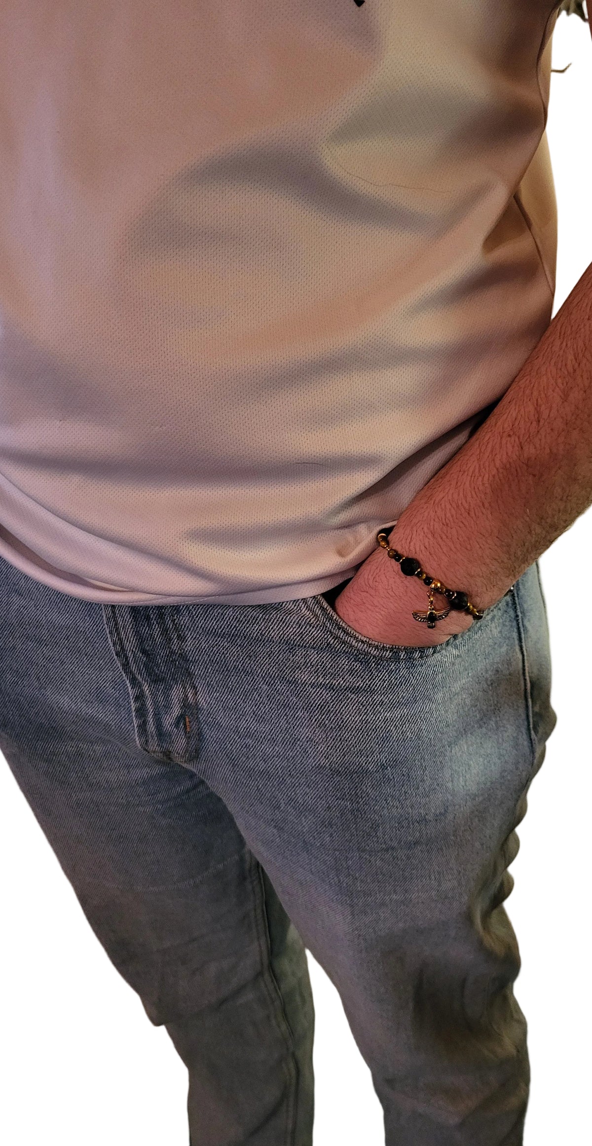 Bracelet Homme Aigle - Œil de Tigre et Pierre de Lave