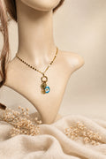 Collier Femme Œil Protecteur Bleu – Attrape-Rêves et Strass