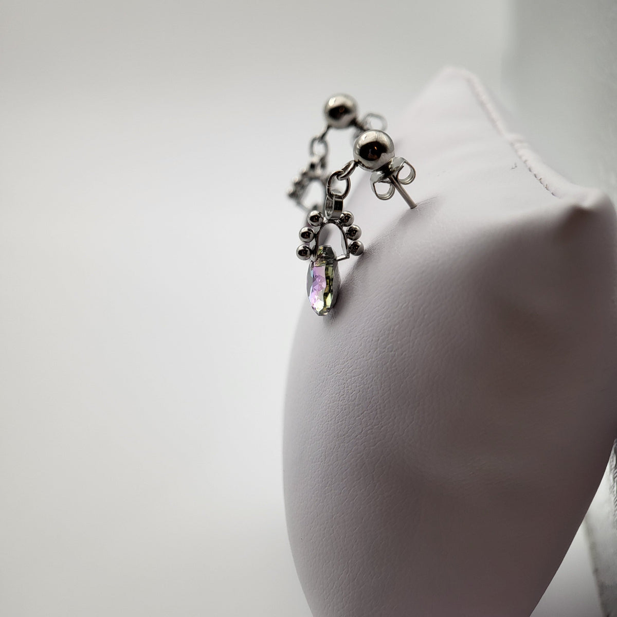 Boucles d'Oreilles Gouttes PureCrystal 6436 Majestic Vitrail Light – Acier Inoxydable