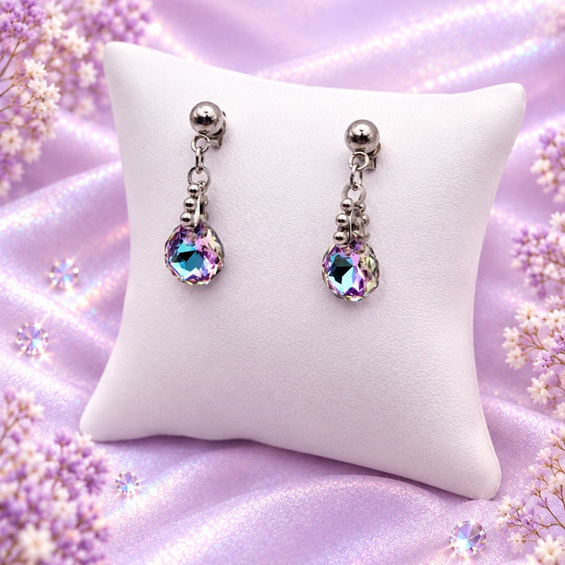 Boucles d'Oreilles Gouttes PureCrystal 6436 Majestic Vitrail Light – Acier Inoxydable