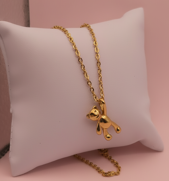 Collier Fille Enfant – Pendentif Ourson Doré