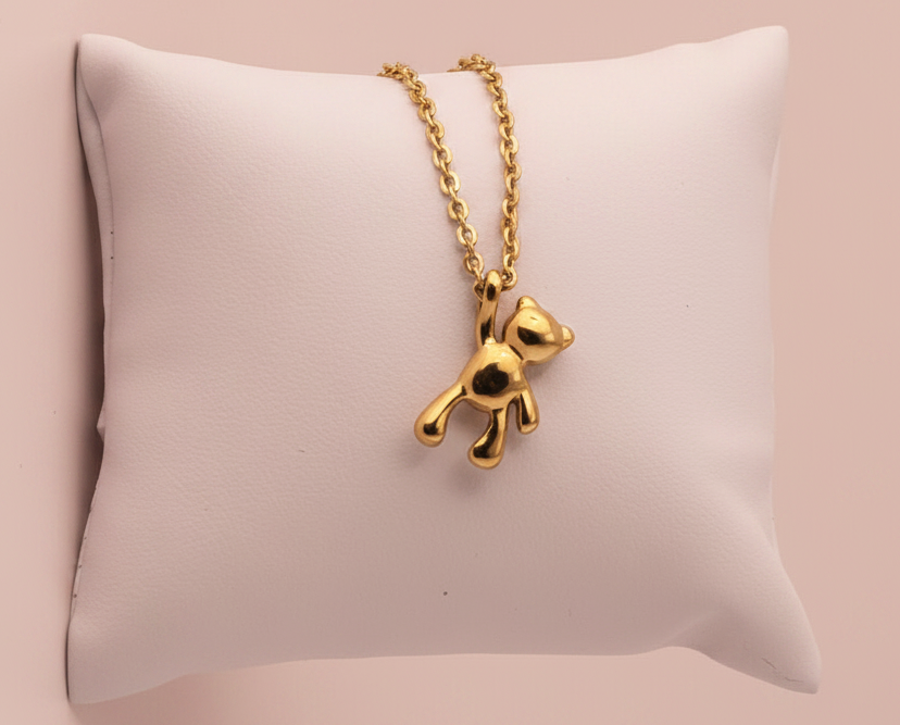 Collier Fille Enfant – Pendentif Ourson Doré