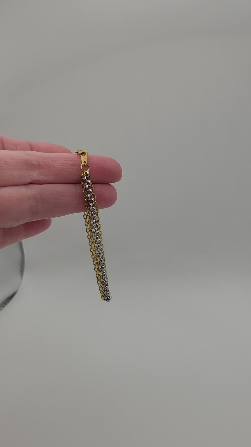 Bracelet Femme 3 rangs en acier inoxydable doré